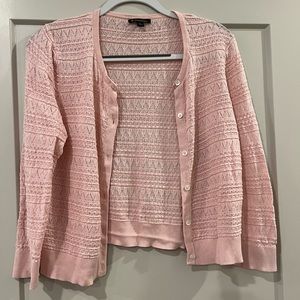 Brooks Brothers Pink Knit Button Up Sweater